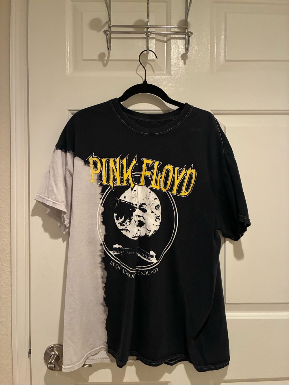 Pink Floyd Black & White Split Graphic Tee with Yellow Logo